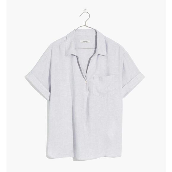 Madewell Tops - Madewell Linen-Blend Swenson Popover Shirt - XL - Lavender